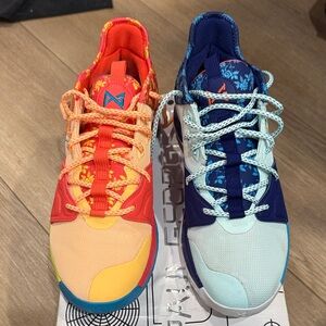Nike Orange and Blue Athletic Shoes PG3 eybl promo